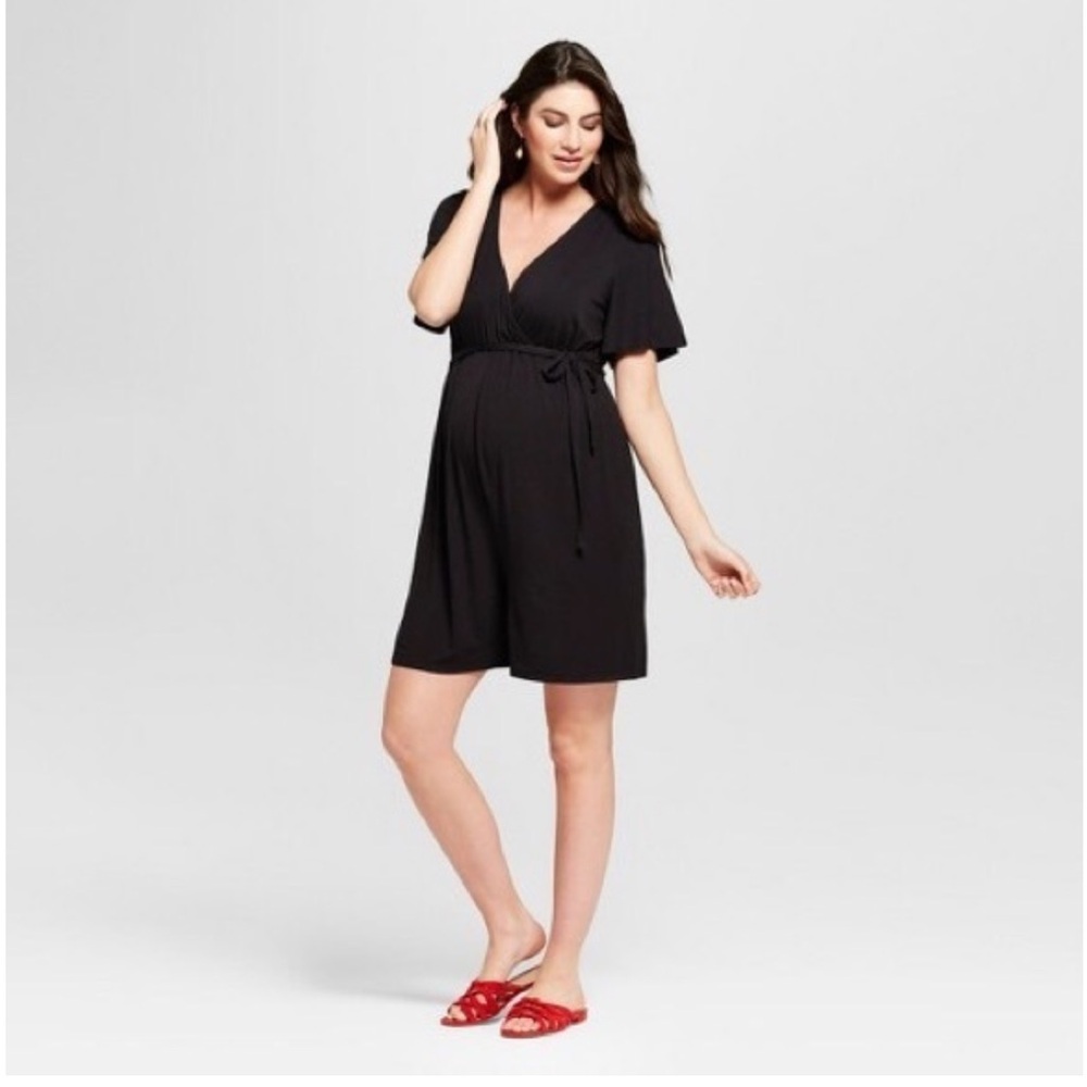 Women’s Maternity Black Jersey Romper; Sz small